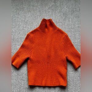 Free People Vibrant Orange Cowl Neck Sweater